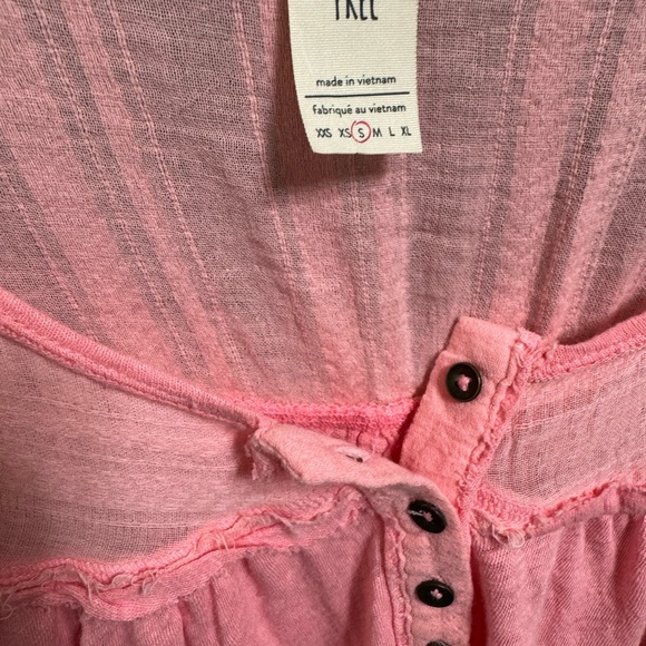 Free People Women's Down Under Henley | Size Small | Color Coral | NWT - Picture 3 of 6
